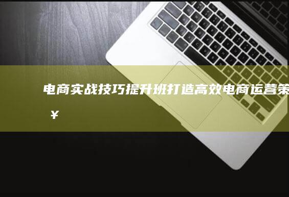 电商实战技巧提升班：打造高效电商运营策略